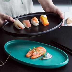 Platos Desechables de Cerámica Estilo <span class=keywords><strong>Zen</strong></span> Asiático para Regreso a Clases, Vajilla Ecológica Grabada, Creativa, al por Mayor - Product Image 1