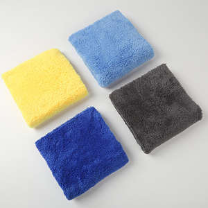 Serviette de nettoyage en microfibre absorbante 40x40, velours corail tricoté, séchage rapide, pour voiture et maison, instructions d'entretien pour le nettoyage à sec. - Product Image 1