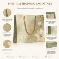 Sacs shopping en papier d'art personnalisés avec logo estampé à chaud or, sacs cadeaux réutilisables pour cadeaux