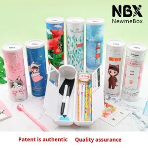 Astuccio Multifunzionale in Plastica a Doppio Strato per Studenti delle Scuole Elementari, Scatola per Cancelleria con Logo Personalizzato - Product Image 5