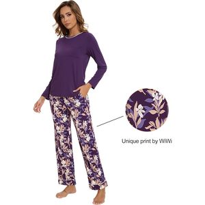Ensemble de pyjama pour femmes à manches longues personnalisé, viscose bambou, imprimé doux, vêtements de détente, tailles S à XXL - Product Image 2