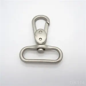 Factory supply high quality 38mm 1.5inch matte nickel metal swivel snap hook for leather handbag