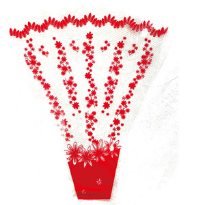 Fundas Transparentes Impermeables de PE para Flores, Fundas Rojas para Plantas con Impresión Serigrafiada, Reciclables, Venta al Por Mayor - Product Image 1