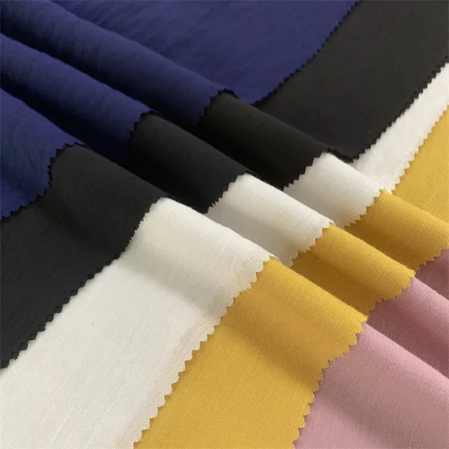 100% Polyester Tuwa Solid Fabric Soft Finished Slub Fabric