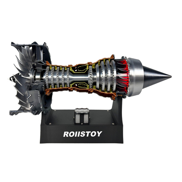 Jet Aircraft Engine Model XLL305 Simulation Space Shuttle Turbofan Engine Assembly Built-in Rechargeable Lithium Battery