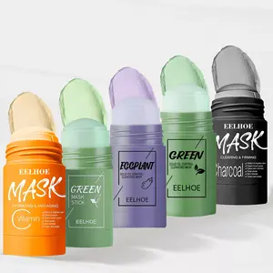 Private Label Groothandel Klei Modder Facemask Huidverzorging Facial Gezichtsmasker Zuiverende Reiniging Oranje Groene Thee Floavor Masker Stok