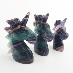 Vente en gros de licorne ovale sculptée en cristal de fluorite naturelle écologique - Product Image 4