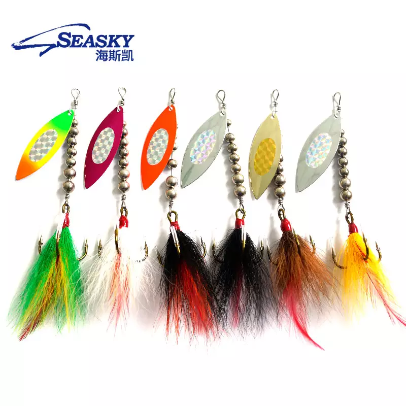 Seasky 21g Willow Blades Metal Lure Top Freshwater Rotating Bass Trout Fishing In-line Spinner
