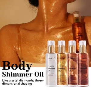 Shimmer Oil Private Label Makeup Face Glow Bronzer Highlighter Liquid Glitter Body Shimmer Oil