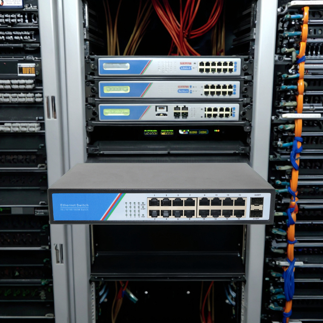 T-shield ZX-G1018D OEM 16-Port Gigabit Ethernet 10/100/1000 Mbps 36Gbps Switch Full-Duplex Built-in Supply 2G/1G 30W Network