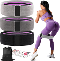 Anneau de Pilates et 3 bandes de résistance élastiques pour le Pilates à domicile, diamètre de l'anneau de Pilates 38 cm ; longueur des bandes de résistance 17 pouces, largeur 3 pouces