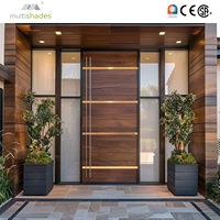 Porte d'entrée battante de sécurité en acier et aluminium à double vitrage de qualité supérieure avec serrure intelligente pour hôtels et appartements