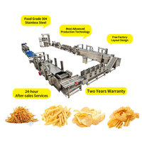 Máquina Pequeña para Hacer Papas Fritas Shepody, Línea de Producción de Papas Fritas de Acero Inoxidable, Completa desde el Pelado hasta el Envasado