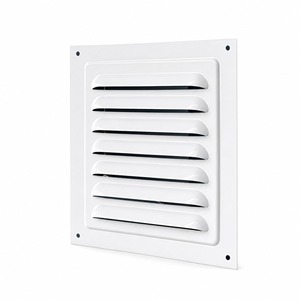 Rejilla de Ventilación Cuadrada de Aluminio para Pared, con Aspas de 180 Grados, Espaciado de 1/2 Pulgada, Diseño Moderno y Minimalista, Resistente a la Lluvia, Fácil Instalación, para Uso en HVAC - Product Image 1