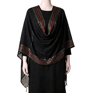 Chal de Mujer al por Mayor con Borde de Rayas Tejidas y Borlas, Suave y Ligero, Bufanda de Moda para Uso Diario, OEM ODM Personalizado - Product Image 1