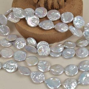 Perlas de Agua Dulce Blancas Barrocas en Forma de Gota de 14-15 mm, Perlas Naturales Sueltas para Hacer Collares y Pulseras, Perla de Botón - Product Image 4