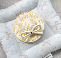 Mignon grand chapeau de paille en plastique avec nœud, accessoire de coiffure pour enfants, soins personnels