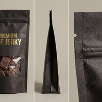 Sachet d'emballage personnalisé pour viande séchée et aliments pour animaux de compagnie, pochette verticale avec fenêtre, impression numérique, sachet alimentaire de qualité alimentaire