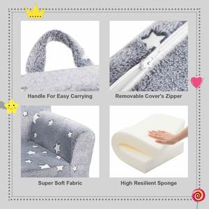 Sturdy High Density Sponge Glow in the Dark Toddler <b>Chair</b> <b>Comfy</b> Foam <b>Kids</b> Couch With Soft Velvet Cover and Portable Handle - Product Image 3