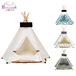 Tente <span class=keywords><strong>tipi</strong></span> pliable pour animaux de compagnie en 3 tailles, pour chiens et chats, chiot, maison avec lit, tente pour animaux de compagnie, lit intérieur/extérieur - Product Image 1