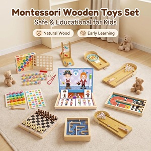 Jouets éducatifs <span class=keywords><strong>en</strong></span> bois Montessori numériques pour tout-petits, ensemble d'outils pédagogiques personnalisables avec des fonctionnalités intelligentes, cadeau d'anniversaire - Product Image 3