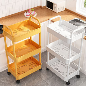 Multi Tiered Storage <b>Cart</b> 5 Shelves Portable Kitchen Bathroom Rack With Wheels For Books And Supplies - Product Image 4