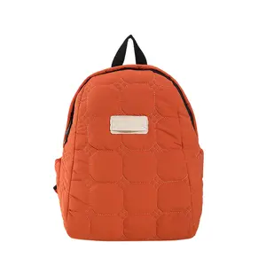 2024 New Arrival Custom Logo Women Girls Canvas Backpack Trendy Solid Color Lightweight Waterproof School Bags