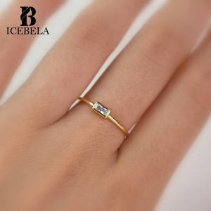 Cincin Perak Sterling 925 Berlapis Emas 18k Mewah Ringan Minimalis Korea Chic Zircon Perhiasan Fashion untuk Wanita - Product Image 5