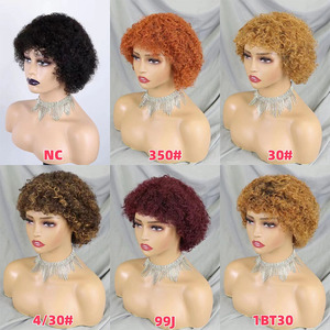 Letsfly Pelucas Hechas a Máquina con Flequillo 350 a 17$ #   Pelucas Rizadas de Color, Pelucas de Cabello Humano al por Mayor para Mujeres Negras 679 - Product Image 4