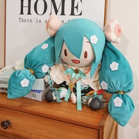 Boneka Plush Hatsune Magical Miku Kawaii Laris Manis Grosir, Ukuran 32cm & 50cm, Bantal & Bantalan Lembut untuk Anak-Anak