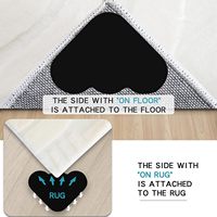 Protections autocollantes réglables antidérapantes double face pour tapis et fixations d'angle pour sols en bois dur
