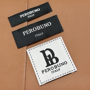 Nhãn mác quần áo vải cotton trắng riêng tư, dệt, may sẵn, có thể là nhãn dệt hoặc nhãn ủi, logo tùy chỉnh cho quần áo - Product Image 2