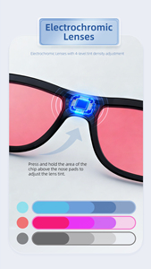 Gafas Inteligentes Electrocrómicas con Audio SENDER G60, Traducción en Tiempo Real, Reproductor <span class=keywords><strong>de</strong></span> Música, Ajuste <span class=keywords><strong>de</strong></span> Tinte <span class=keywords><strong>de</strong></span> 4 Niveles, Micrófono Dual con Cancelación <span class=keywords><strong>de</strong></span> Ruido - Product Image 4