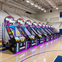 Jeu d'arcade électronique à monnayeur de lancer de balles avec cible rotative et tableau de scores pour aire de jeux intérieure et zone pour enfants