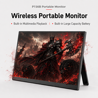 Moniteur portable 15,6 pouces en gros avec support multimédia, lecteur USB, connexion téléphonique sans fil, support intégré et batterie