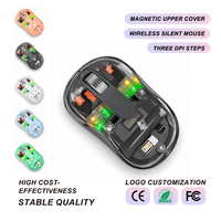 Souris sans fil double mode avec récepteur 2.4G, lumière respirante, clic silencieux, Type C, 65g, pour ordinateur portable, tablette, téléphone, bureau, vente en gros, OEM