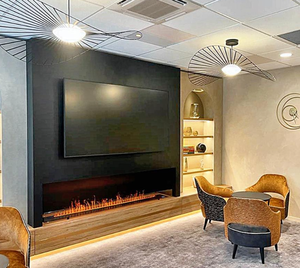 <span class=keywords><strong>Chimenea</strong></span> de Vapor de Agua de Tamaño Pequeño de 800 mm, Control por Aplicación WIFI, Decoración Interior para Sala de Estar, <span class=keywords><strong>Chimenea</strong></span> Eléctrica de 3 Lados con Llama - Product Image 2