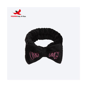 Bandeau personnalisé 2023 à prix réduit pour le lavage du visage, le maquillage, le soin du visage, le spa, en polaire corail avec nœud - Product Image 5