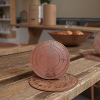 Ensemble de sous-verres de table en cuir PU rond moderne avec logo personnalisé en gros