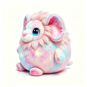 Peluche de León Galáctico Personalizado, Animal de Peluche Suave con Degradado Pastel y Destellos de Estrellas - Product Image 4