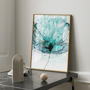 Poster di fiori astratti moderni blu stampa <span class=keywords><strong>acquerello</strong></span> natura ancora immagine di arte della parete decorazione per la casa pittura di porcellana di cristallo - Product Image 1