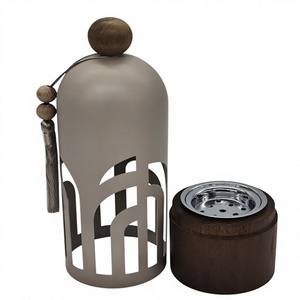 Premium Incense Burner Metal Incense Holder Wooden Base <b>Bakhoor</b> Burner Charcoal Incense Burner <b>Bakhoor</b> Holder <b>Oud</b> - Product Image 1