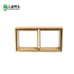 Bamboo wall-mounted storage rack, decorative wall organizer, <b>TV</b> wall mount, household wholesale. - Product Image 1