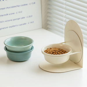 Neues Design 2026: Geneigter Keramik-Futternapf für Katzen und Welpen, erhöhter und verstellbarer Katzennapf mit magnetischem Ständer - Product Image 3