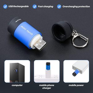 Рекламный Пользовательский логотип Карманный EDC аварийный Кемпинг Ультрафиолетовый белый свет USB перезаряжаемый мини-фонарик с брелоком дешевая цена - Product Image 3