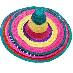 Sombrero Mexicano de Mariachi a Rayas Coloridas, Sombrero de Paja Vietnamita de Ala Ancha con Patrones Tradicionales para Eventos Culturales - Product Image 1
