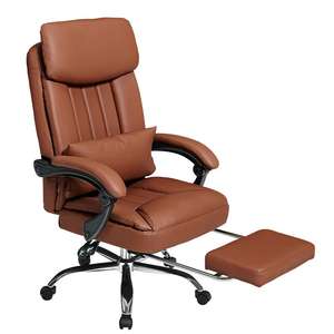 Smart Genuine Leather Office Chair <b>Sofa</b> Revolving <b>Swivel</b> Chair Modern Design Stainless Steel Frame - Product Image 1