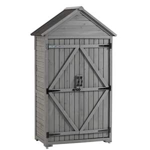 DB Outdoor <b>Garden</b> <b>Storage</b> Shed Farmhouse Design Wood 39.56x22.04 Inch With Shelves Latch Outdoor <b>Tool</b> Cabinet - Product Image 1