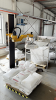 Ouvre-sacs robotisé 4 axes pour le traitement du graphite, bras robotisé, 25-100 kg/sac, 100 sacs/h, servo-moteur, guidé par vision, PLC