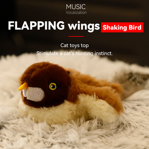 NOUVEAU Jouet en peluche pour animaux de compagnie Flapping Sound Shaking Shaking Bird Electric Cat Toy Pet Self High Simulation Fish Swinging wings Bird - Product Image 2